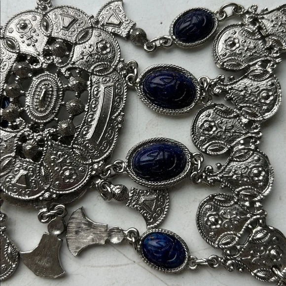 Vintage Accessocraft NYC statement necklace silvertone - Picture 6 of 6